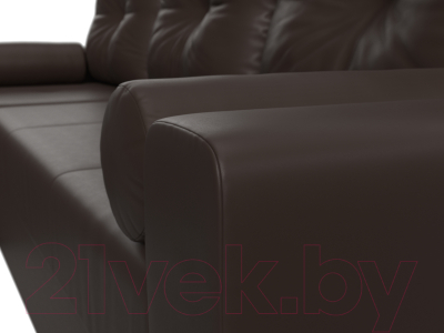 Диван угловой Лига Диванов Верона лайт левый (экокожа коричневый)
