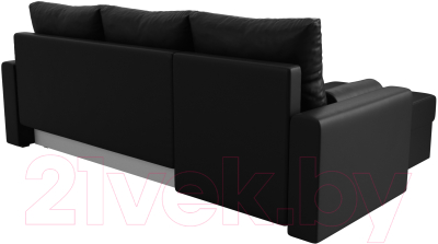 Диван угловой Лига Диванов Верона лайт левый (экокожа черный)
