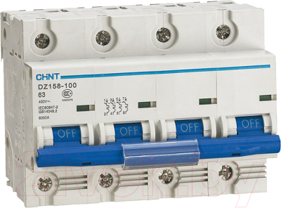 Выключатель автоматический Chint DZ158-125H 4P 100A 10kA (8-12In) / 158096 - фото