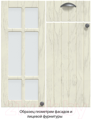 Кухонный гарнитур Интерлиния Берес 1.5x3.6 правая (дуб полярный/серый каспий)