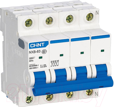 Выключатель автоматический Chint NXB-63S 4P 16A 4.5кА C / 296905 - фото