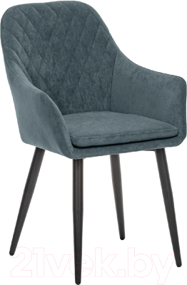 Стул Импэкс Leset Слим с подлокотниками (черный/велюр темно-зеленый) - фото