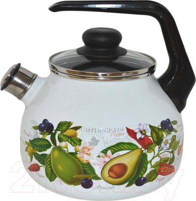 Чайник со свистком СтальЭмаль Авокадо 4с210я - фото