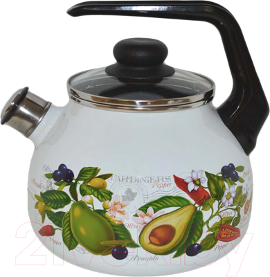 Чайник со свистком СтальЭмаль Авокадо 4с209я - фото