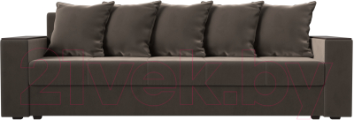 Диван Лига Диванов Дубай лайт полки слева / 114365L (велюр коричневый)