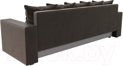 Диван Лига Диванов Дубай лайт полки слева / 114365L (велюр коричневый)