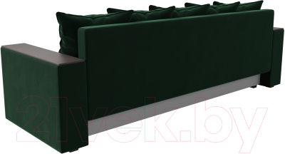 Диван Лига Диванов Дубай лайт полки слева / 114367L (велюр зеленый)