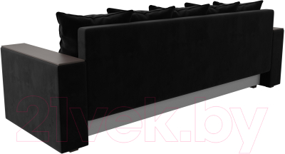 Диван Лига Диванов Дубай лайт полки слева / 114370L (велюр черный)