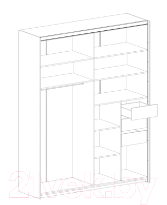 Шкаф-купе Мебельград Глазго 2-х дверный 180x60.5x230 (таксония/металл бруклин)