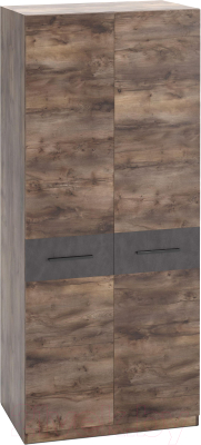 Шкаф Мебельград Глазго 2-х дверный 102x53.5x226.5 (таксония/металл бруклин) - фото