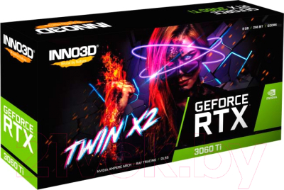 Видеокарта Inno3D RTX 3060 TI Twin X2 LHR (N306T2-08D6-119032DH)