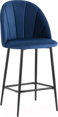 Стул барный Stool Group Логан полубарный / AV 413-Cb-08(PP) (велюр синий) - фото