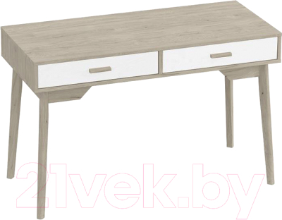 Письменный стол Мебельград Калгари (дуб натуральный светлый/белый матовый) - фото