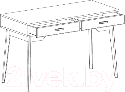 Письменный стол Мебельград Калгари (дуб натуральный светлый/белый матовый)