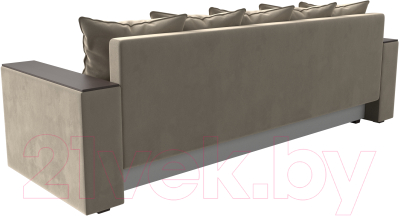 Диван Лига Диванов Дубай лайт полки слева / 114345L (микровельвет бежевый)