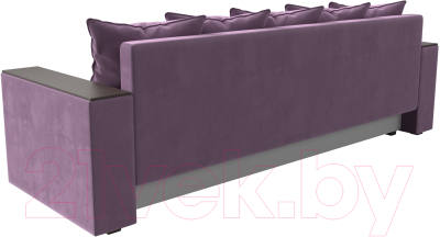 Диван Лига Диванов Дубай лайт полки слева / 114350L (микровельвет сиреневый)