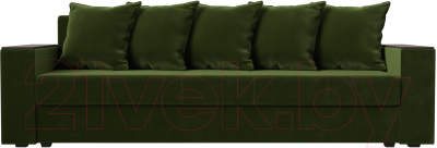 Диван Лига Диванов Дубай лайт полки слева / 114347L (микровельвет зеленый)