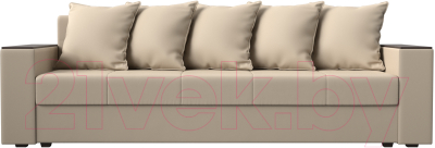 Диван Лига Диванов Дубай лайт полки слева / 114333L (экокожа бежевый)