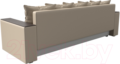 Диван Лига Диванов Дубай лайт полки слева / 114333L (экокожа бежевый)