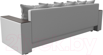 Диван Лига Диванов Дубай лайт полки слева / 114334L (экокожа белый)