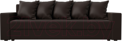 Диван Лига Диванов Дубай лайт полки слева / 114335L (экокожа коричневый)