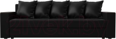 Диван Лига Диванов Дубай лайт полки слева / 114336L (экокожа черный)