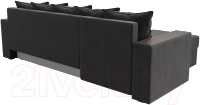 Диван угловой Лига Диванов Дубай лайт левый (велюр серый)