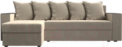 Диван угловой Лига Диванов Дубай лайт левый (микровельвет бежевый)