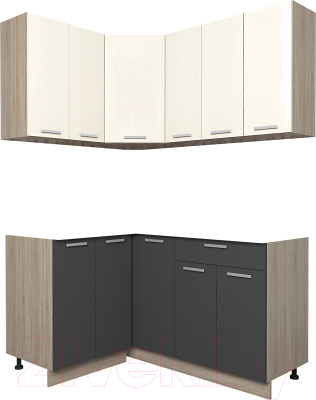 Кухонный гарнитур Интерлиния Мила Лайт 1.2x1.5 без столешницы - фото