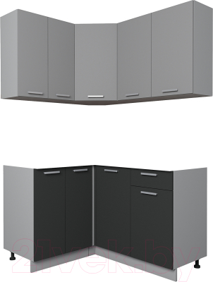 Кухонный гарнитур Интерлиния Мила Лайт 1.2x1.4 без столешницы - фото