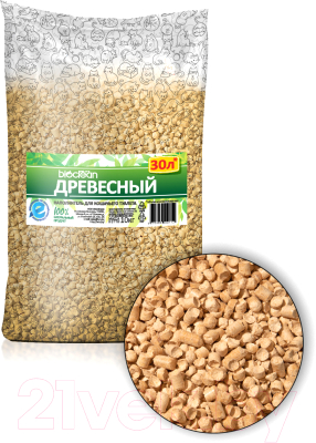 Наполнитель для туалета BioClean Древесный