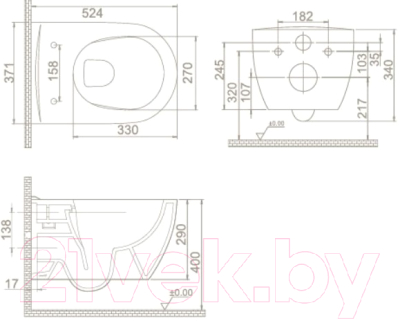 Унитаз подвесной CeraStyle City HC00206PN00