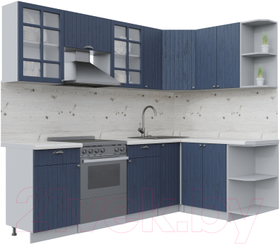 Кухонный гарнитур Интерлиния Берес 1.5x2.5 правая (дуб королевский/бискайская сосна) - фото