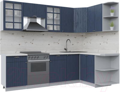 Кухонный гарнитур Интерлиния Берес 1.5x2.6 правая (дуб королевский/бискайская сосна) - фото