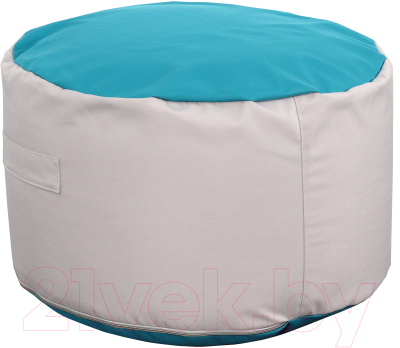 Пуф Мебельград Соня Стандарт (панама песко светло-серый/панама песко бирюзовый) - фото