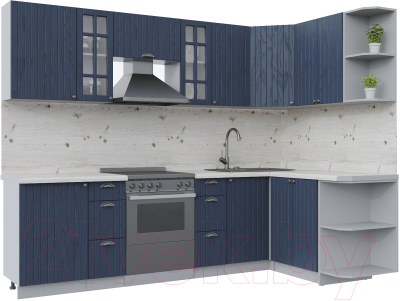 Кухонный гарнитур Интерлиния Берес 1.5x2.7 правая (дуб королевский/бискайская сосна) - фото