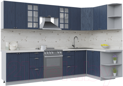 Кухонный гарнитур Интерлиния Берес 1.5x3.0 правая (дуб королевский/бискайская сосна) - фото