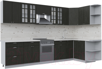 Готовая кухня Интерлиния Берес 1.5x3.3 правая - фото