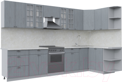Готовая кухня Интерлиния Берес 1.5x3.4 правая - фото