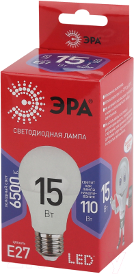 Лампа ЭРА Red Line LED A60-15W-865-E27 / Б0046357