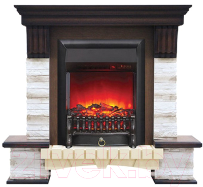 Каминокомплект Смолком Stone Montebello + Fobos-s Lux BL LT - фото