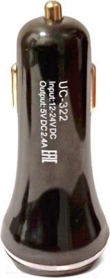 Адаптер питания автомобильный AVS UC-322 Black Edition / A07281S - фото