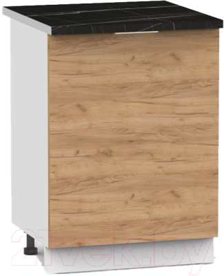 Шкаф под мойку Интермебель Микс Топ ШСРМ 850-2-600 (дуб крафт золотой/тунис) - фото