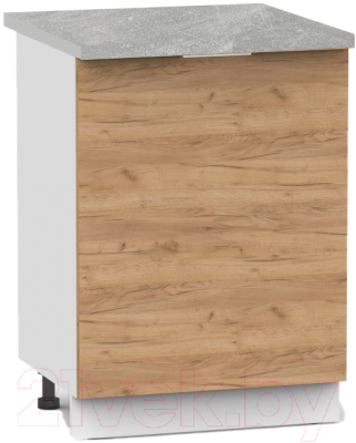 Шкаф под мойку Интермебель Микс Топ ШСРМ 850-2-600 (дуб крафт золотой/венато) - фото