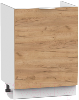 Шкаф под мойку Интермебель Микс Топ ШСРМ 850-2-600 без столешницы (дуб крафт золотой) - фото