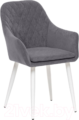 Стул Импэкс Leset Слим с подлокотниками (белый/велюр графит) - фото