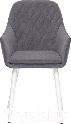 Стул Импэкс Leset Слим с подлокотниками (белый/велюр графит)