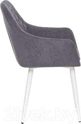 Стул Импэкс Leset Слим с подлокотниками (белый/велюр графит)
