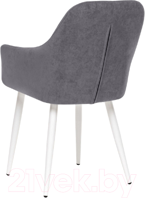 Стул Импэкс Leset Слим с подлокотниками (белый/велюр графит)