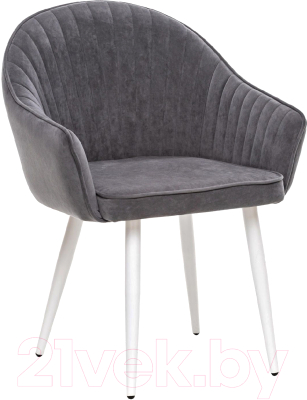 Стул Импэкс Leset Вайд с подлокотниками (белый/велюр графит) - фото